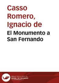 Portada:El Monumento a San Fernando / Ignacio de Casso