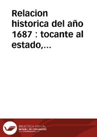 Portada:Relacion historica del año 1687 : tocante al estado, sucessos, y progressos de la Liga Sagrada contra turcos, formada de las ultimas cartas de Italia, y el Norte, publicada el martes 18 de março