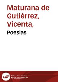 Portada:Poesias /  de Vicenta Maturana de Gutierrez