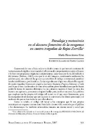 Portada:Paradoja y metonimia en el discurso femenino de la venganza en cuatro tragedias de Rojas Zorrilla / María Elena Arenas Cruz