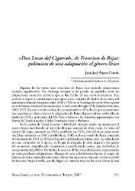 Portada:\"Don Lucas del Cigarral\", de Francisco de Rojas: polémicas de una adaptación al género lírico / Juan José Pastor Comín