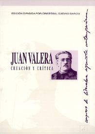 Portada:Juan Valera. Creación y crítica : actas del VIII Congreso de Literatura Española Contemporánea, Universidad de Málaga, 15, 16, 17 y 18 de noviembre de 1994 / edición dirigida por Cristóbal Cuevas García y coordinada por Enrique Baena