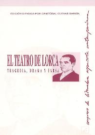 Portada:El teatro de Lorca. Tragedia, drama y farsa : actas del IX Congreso de Literatura Española Contemporánea, Universidad de Málaga, 13, 14, 15, 16, 17 y 18 de noviembre de 1995 / edición dirigida por Cristóbal Cuevas García ; y coordinada por Enrique Baena