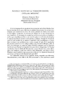 Portada:Santos y santas en la tradición escrita catalana medieval / Gemma Avenoza Vera; Marienela García Sempere