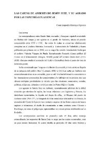Portada:Las cartas de Amberes de Simón Ruiz, y su agrado por las tapicerías flamencas / César Alejandro Manrique Figueroa