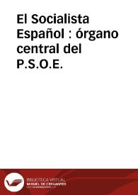 Portada:El Socialista Español : órgano central del P.S.O.E.