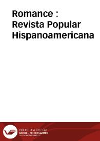 Portada:Romance : Revista Popular Hispanoamericana