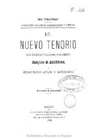 Portada:El nuevo tenorio : leyenda dramática en 7 actos, en prosa y verso / Joaquín M. Bartrina y Rosendo Arús y Arderiu