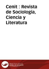 Portada:Cenit : Revista de Sociología, Ciencia y Literatura