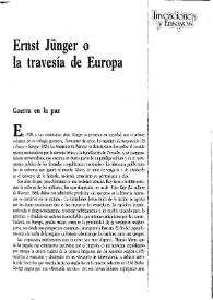 Portada:Ernst Jünger o la travesía de Europa / Blas Matamoro