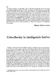 Portada:Cobo-Borda: la inteligencia festiva / Eduardo Chirinos