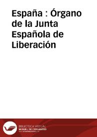 Portada:España : Órgano de la Junta Española de Liberación