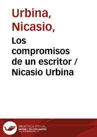 Portada:Los compromisos de un escritor / Nicasio Urbina