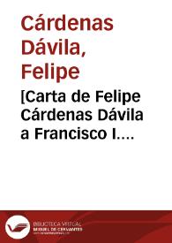 Portada:[Carta de Felipe Cárdenas Dávila a Francisco I. Madero. Río Grande (Chihuahua), 9 de mayo de 1911]