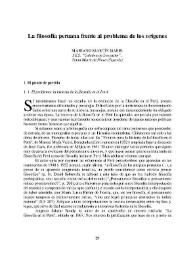 Portada:La filosofía peruana frente al problema de los orígenes / Mariano Martín Isabel