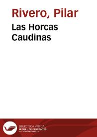 Portada:Las Horcas Caudinas / Pilar Rivero y Julián Pelegrín