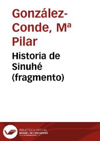 Portada:Historia de Sinuhé (fragmento) / Pilar González-Conde