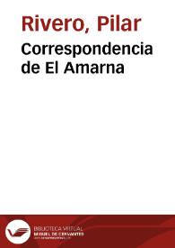 Portada:Correspondencia de El Amarna / Pilar Rivero y Julián Pelegrín