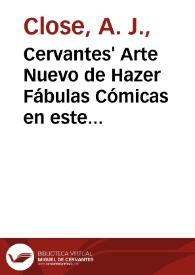 Portada:Cervantes' Arte Nuevo de Hazer Fábulas Cómicas en este Tiempo / Anthony Close