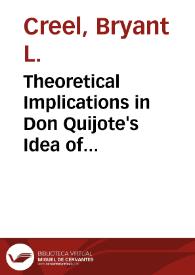 Portada:Theoretical Implications in Don Quijote's Idea of Enchantment / Bryant L. Creel