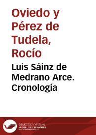 Portada:Luis Sáinz de Medrano Arce. Cronología / Rocío Oviedo y Pérez de Tudela