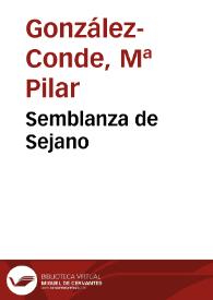 Portada:Semblanza de Sejano / Pilar González-Conde
