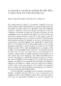 Portada:Las letras de la zarzuela de mediados del siglo XIX y la traducción de textos dramáticos franceses / Pedro Ojeda Escudero