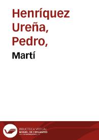 Portada:Martí / Pedro Henríquez Ureña