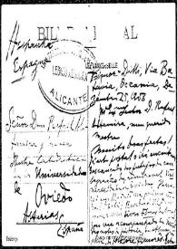 Portada:Tarjeta postal de Alberto Osório de Castro a Rafael Altamira. Timor, 25 de diciembre de 1908