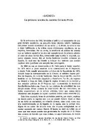 "Lázaro", la primera novela de Jacinto Octavio Picón / Nelly Clémessy