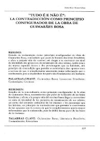 Portada:\"Tudo é e não é\": la contradicción como principio configurador de la obra de Guimarães Rosa / María Rosa Álvarez Sellers