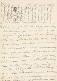 Portada:Carta de Rafael Altamira a Joaquín Sorolla. Madrid, 11 de noviembre de 1917 / Rafael Altamira