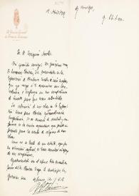Portada:Carta de Rafael Altamira a Joaquín Sorolla. 12 de abril de 1912 / Rafael Altamira