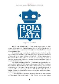 Portada:Hoja de Lata Editorial (Gijón, 2013-) [Semblanza] / Raquel Fernández Menéndez