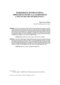 Portada:Democracia internacional, derecho humano a la democracia e intervención humanitaria / Hugo Omar Seleme