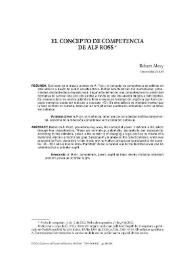 Portada:El concepto de competencia de Alf Ross / Robert Alexy; traducción de Gonzalo Villa Rosas