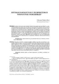 Portada:Sistemas normativos y proposiciones normativas indecidibles / Giovanni Battista Ratti