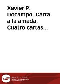 Portada:Xavier P. Docampo. Carta a la amada. Cuatro cartas [Ficha de lectura guiada]