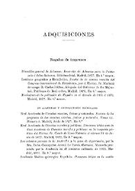 Portada:Noticias. Boletín de la Real Academia de la Historia, tomo 1 (1877). Cuaderno IV. Adquisiciones