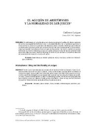 Portada:El aguijón de Áristófanes y la moralidad de los jueces / Guillermo Lariguet