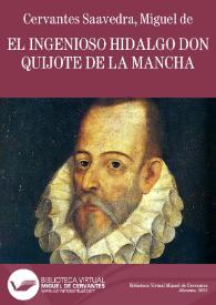 Portada:El ingenioso hidalgo Don Quijote de la Mancha / Miguel de Cervantes Saavedra