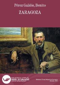 Portada:Zaragoza / por B. Pérez Galdós