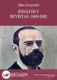 Portada:Ensayos y revistas: 1888-1892 / Clarín (Leopoldo Alas)