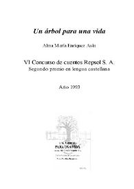 Portada:Un árbol para una vida / Alma María Enríquez Asín