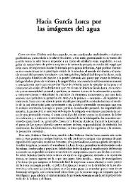 Portada:Hacía García Lorca por las imágenes del agua / Eduardo Tijeras