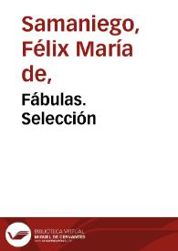 Portada:Fábulas. Selección / Félix María de Samaniego
