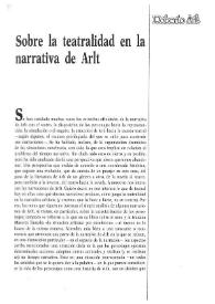 Portada:Sobre la teatralidad en la narrativa de Arlt / Analía Capdevila