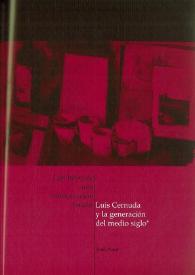 Portada:Los hitos de una canonización tardía: \"Luis Cernuda y la generación del medio siglo\" / Jordi Amat