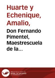 Portada:Don Fernando Pimentel, Maestrescuela de la Iglesia de Salamanca