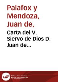 Portada:Carta del V. Siervo de Dios D. Juan de Palafox y Mendoza al Sumo Pontifice Inocencio X